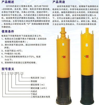 厂家直销QYXN内装式工程潜水泵 探索上海顺民电机水泵厂的品质与技术革新